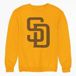 NEW San Diego Padres Team Color Pop SD Fleece Long Sleeve Sweatshirt GOLD
